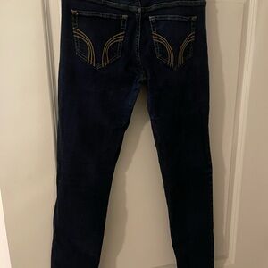 Hollister Dark Blue Skinny Jeans with Contrast Pocket Stitching